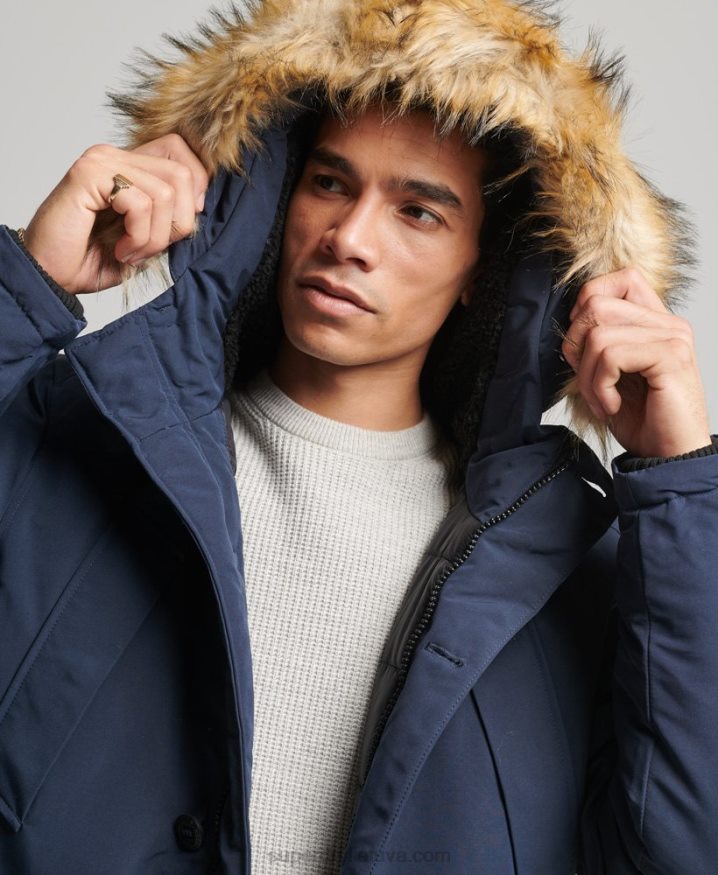 Superdry Everest Parka Coat Navy Men