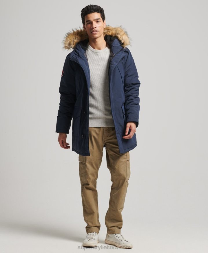 Superdry Everest Parka Coat Navy Men