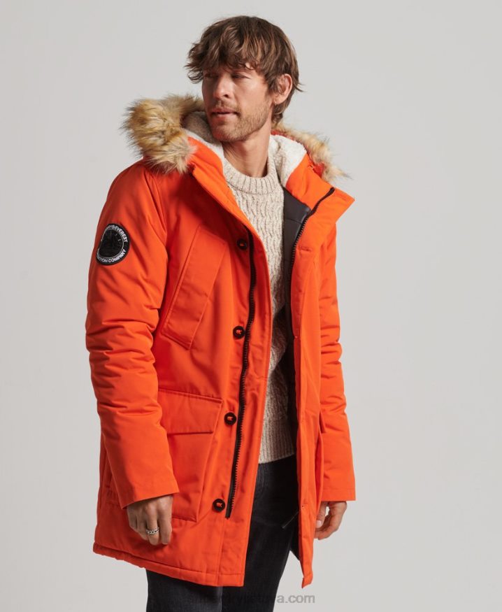 Superdry Everest Parka Coat Orange Men