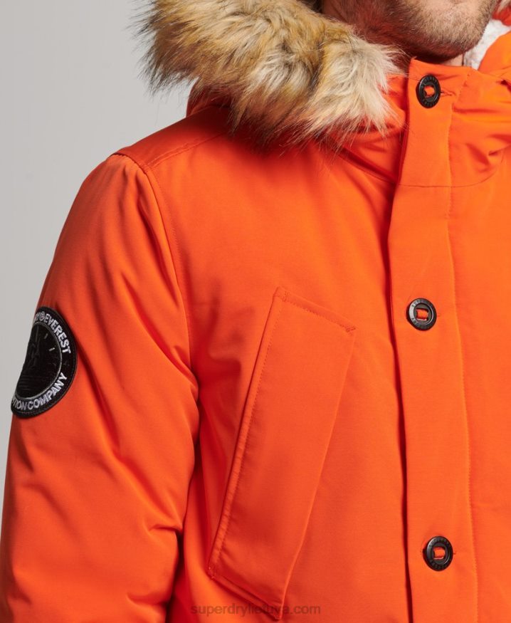 Superdry Everest Parka Coat Orange Men