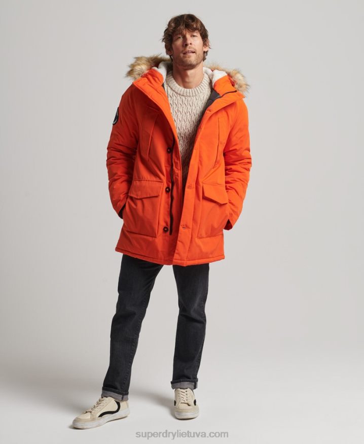 Superdry Everest Parka Coat Orange Men