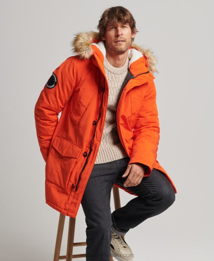 Superdry Everest Parka Coat Orange Men