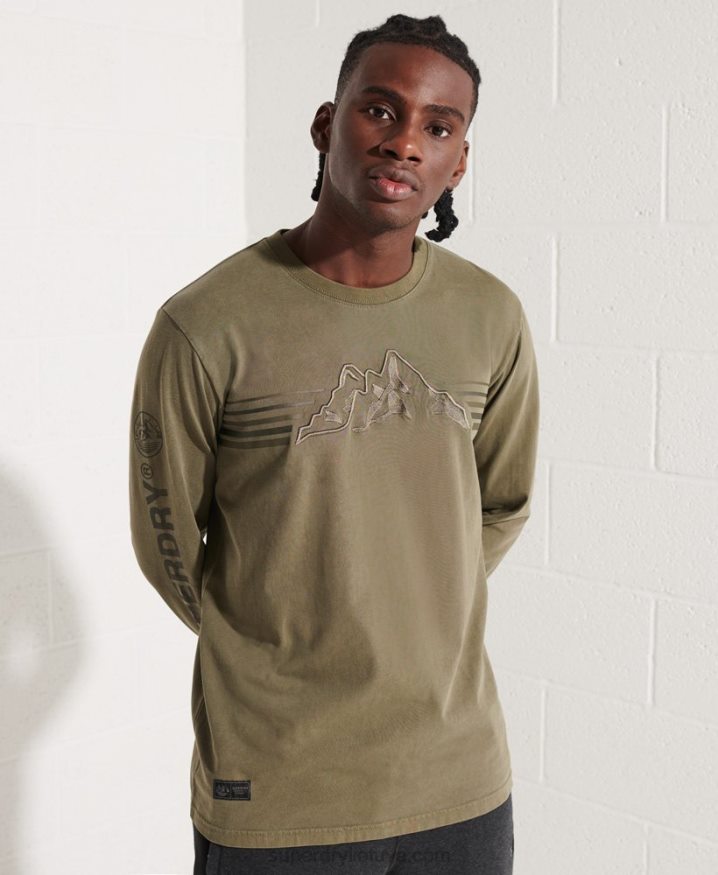 Superdry Expedition Graphic Long Sleeve Top Green Men