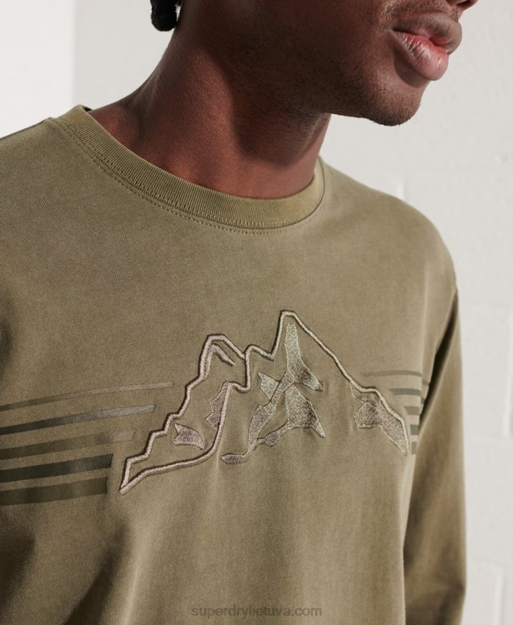 Superdry Expedition Graphic Long Sleeve Top Green Men