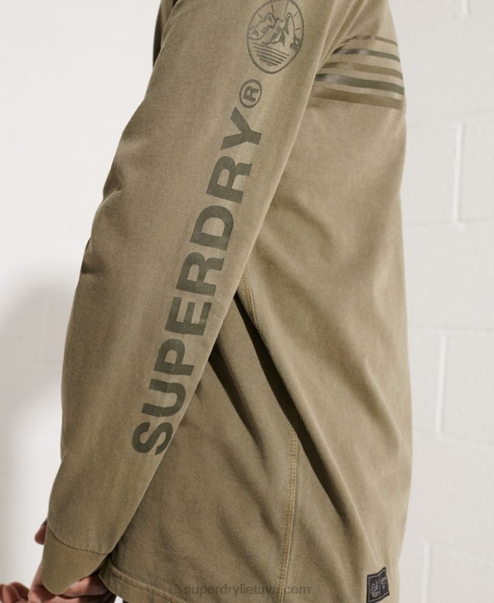 Superdry Expedition Graphic Long Sleeve Top Green Men