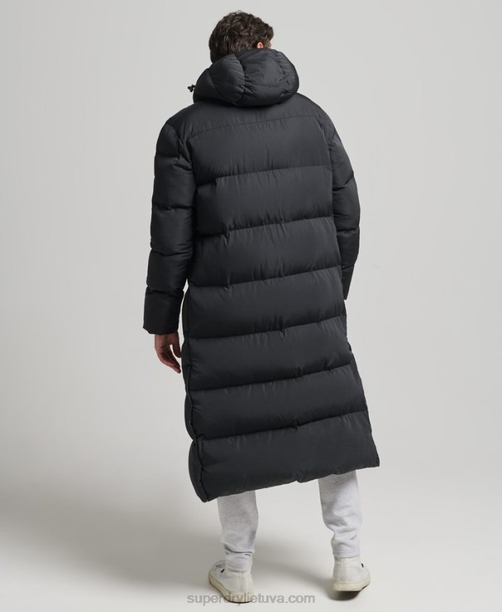 Superdry Extra Long Puffer Coat Black Men