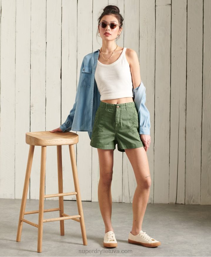 Superdry Fatigue Shorts Green Women