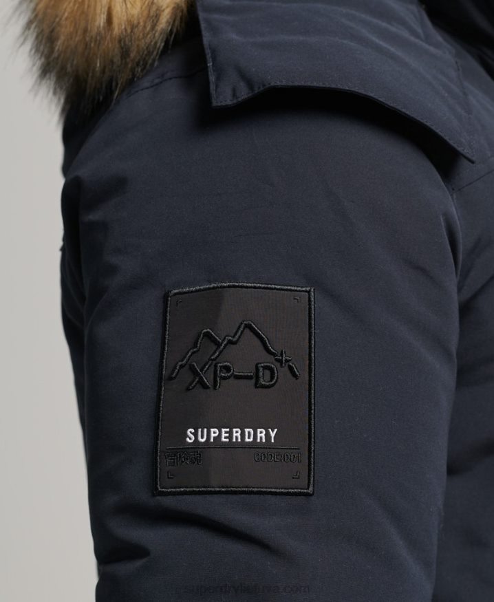 Superdry Faux Fur Hooded Everest Parka Jacket Navy Men