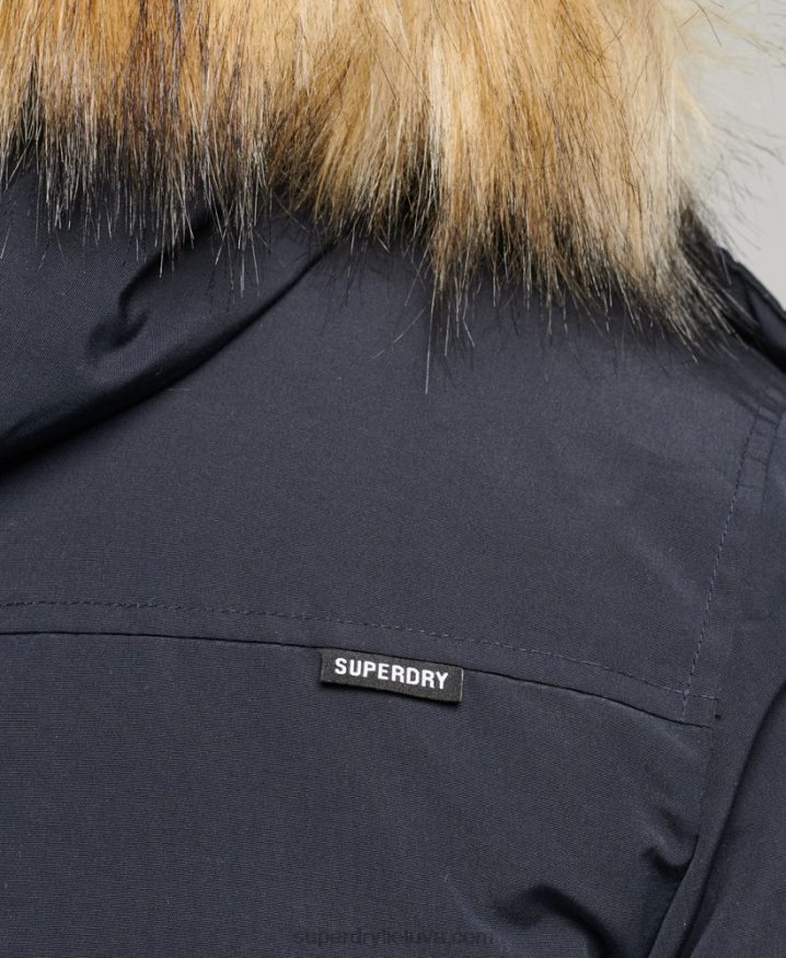 Superdry Faux Fur Hooded Everest Parka Jacket Navy Men