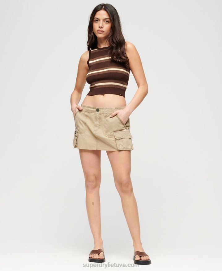 Superdry Fine Knit Tank Top Brown Women