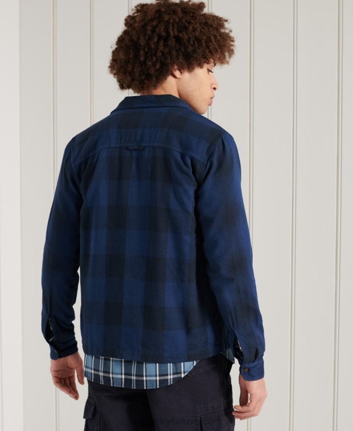 Superdry Flannel Overshirt Blue Men