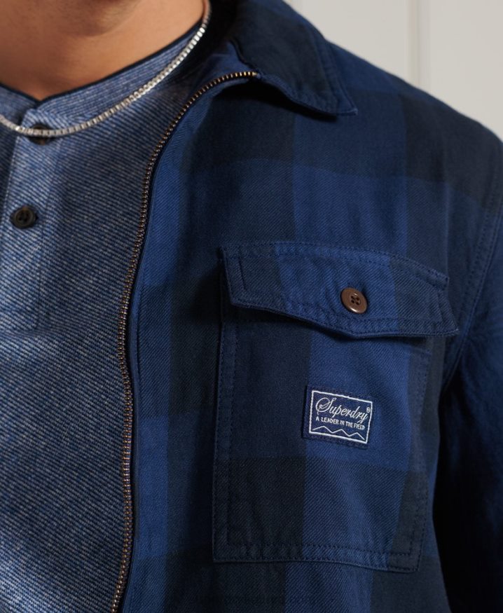 Superdry Flannel Overshirt Blue Men