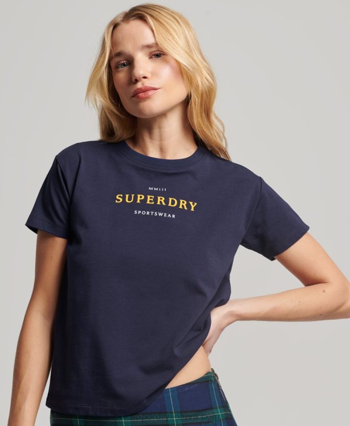 Superdry Graphic 90s T-Shirt Navy Women