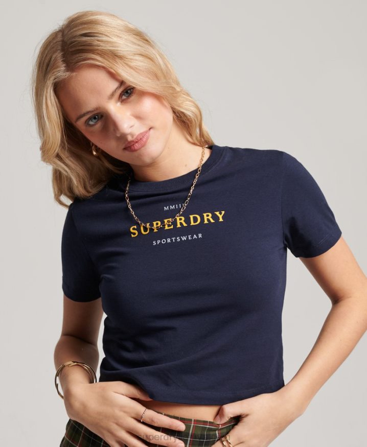 Superdry Graphic Tiny T-Shirt Navy Women