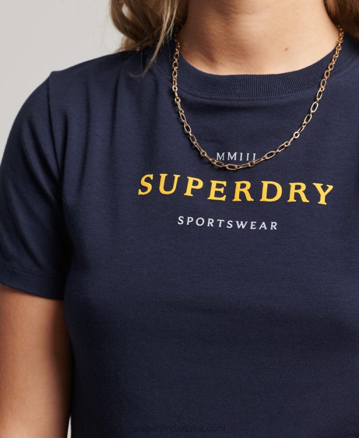 Superdry Graphic Tiny T-Shirt Navy Women