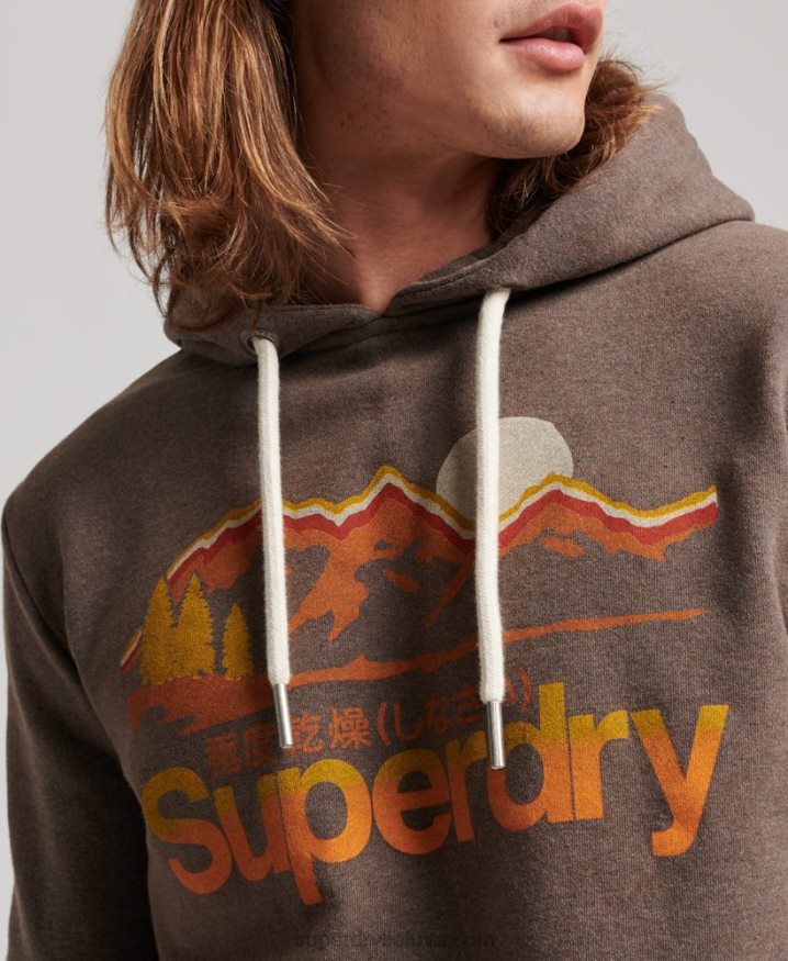 Superdry Great Outdoors Hoodie Brown Men