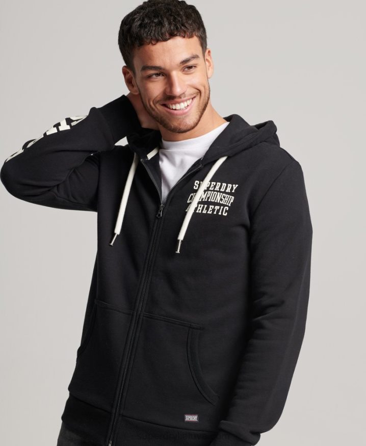 Superdry Gym Athletic Zip Hoodie Black Men