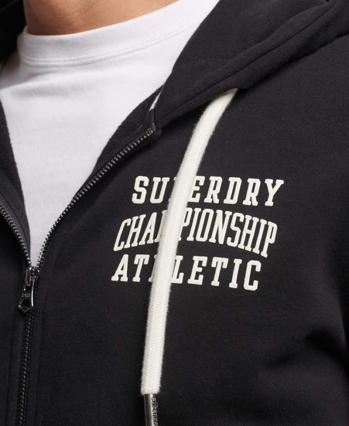 Superdry Gym Athletic Zip Hoodie Black Men