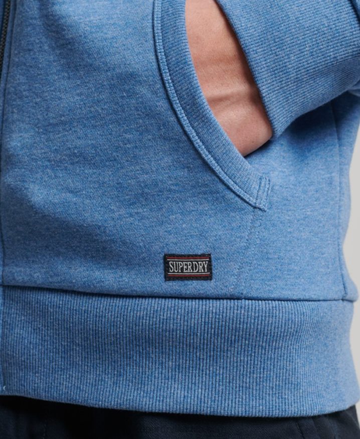 Superdry Gym Athletic Zip Hoodie Blue Men