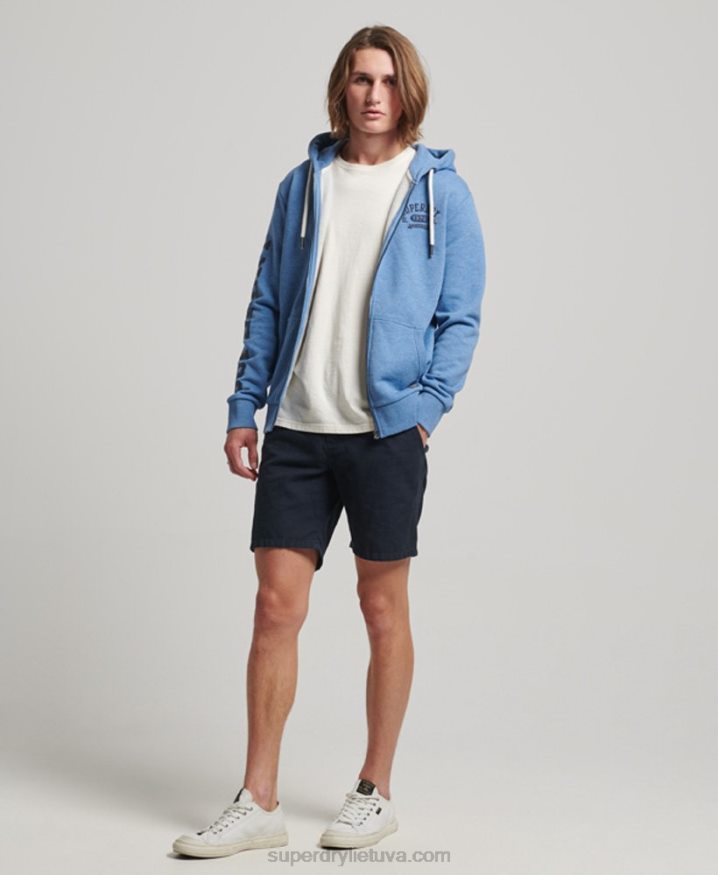 Superdry Gym Athletic Zip Hoodie Blue Men