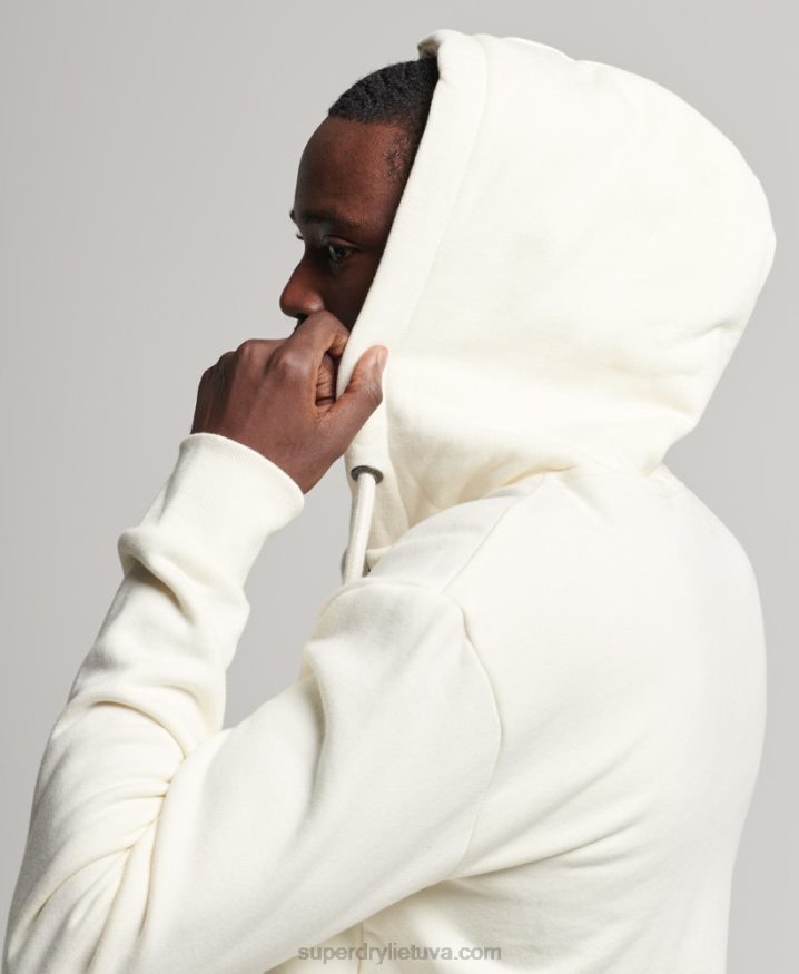 Superdry Gym Athletic Zip Hoodie Cream Men