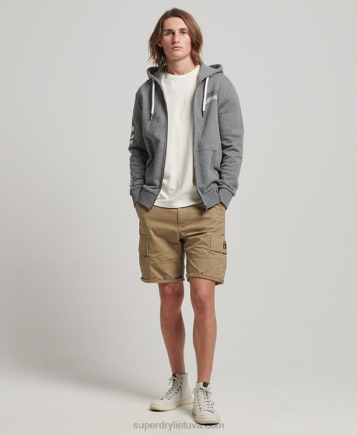 Superdry Gym Athletic Zip Hoodie Grey Men