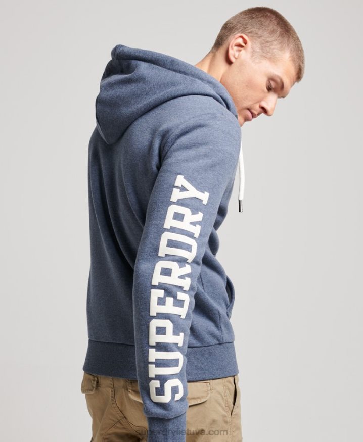 Superdry Gym Athletic Zip Hoodie Navy Men