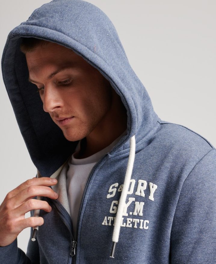 Superdry Gym Athletic Zip Hoodie Navy Men