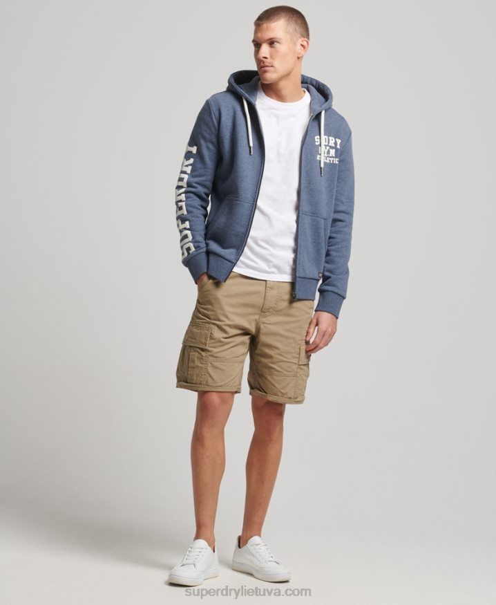 Superdry Gym Athletic Zip Hoodie Navy Men