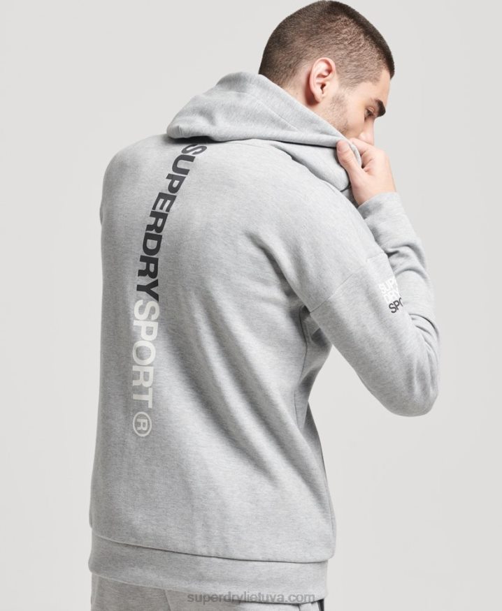 Superdry Gymtech Zip Hoodie Grey Men