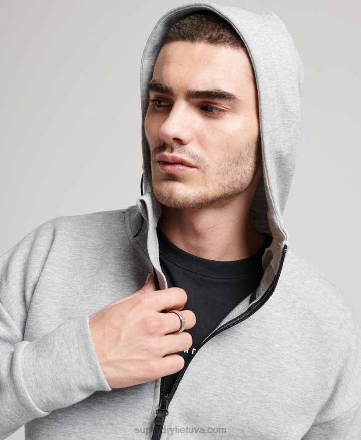 Superdry Gymtech Zip Hoodie Grey Men