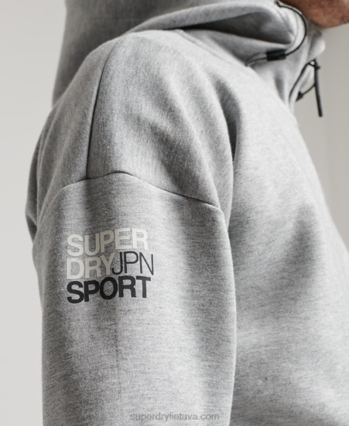 Superdry Gymtech Zip Hoodie Grey Men