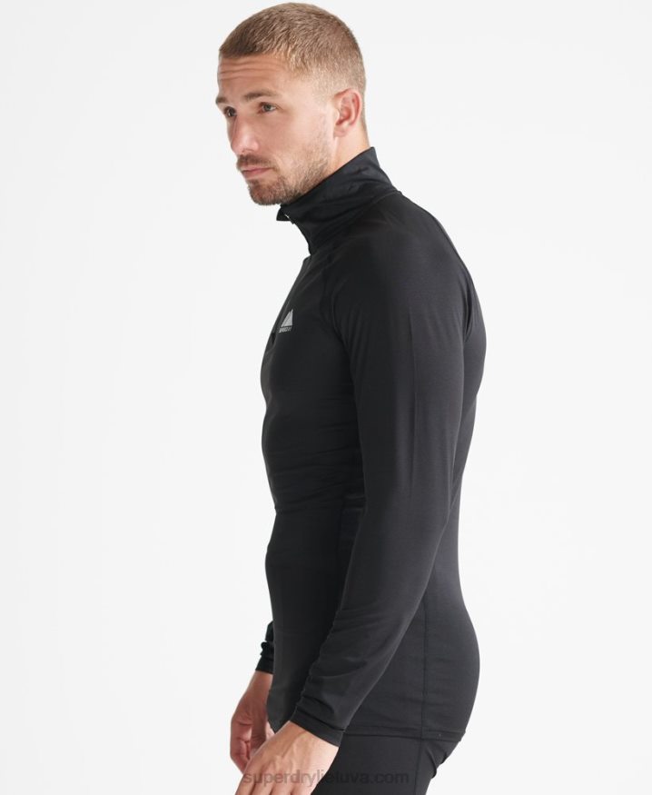 Superdry Half Zip Base Layer Black Men