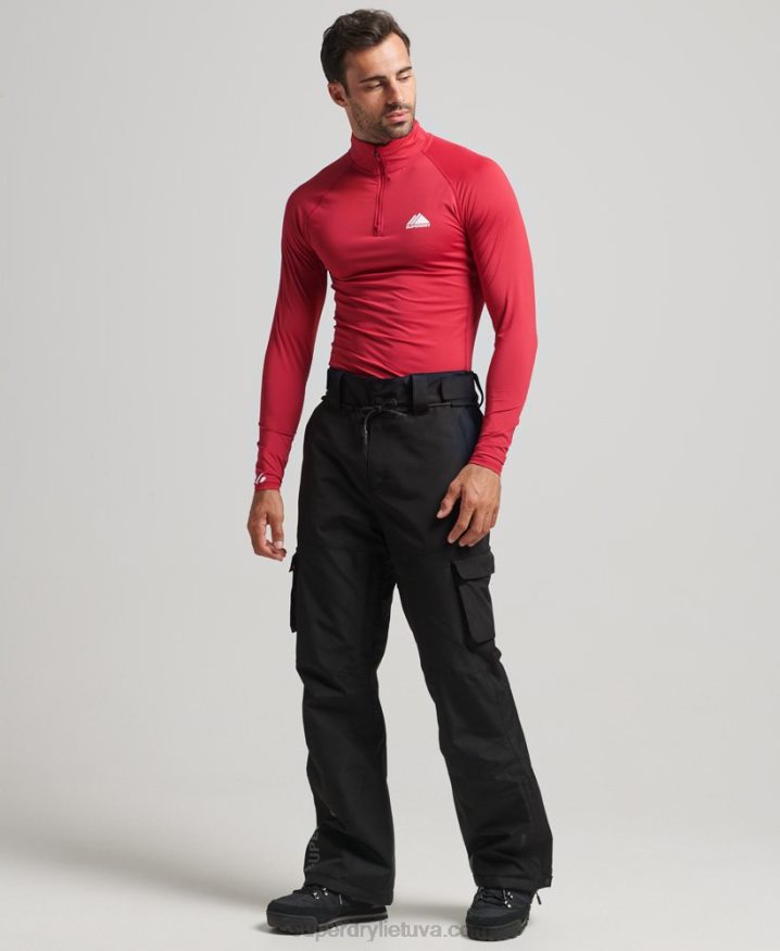 Superdry Half Zip Base Layer Top Red Men