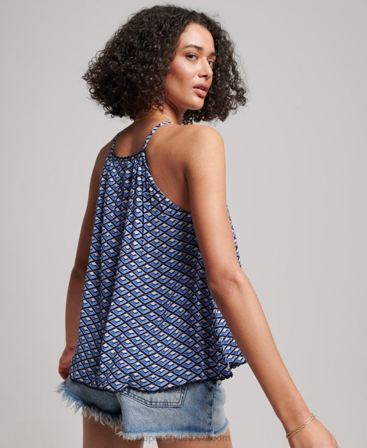 Superdry Halter Beach Cami Top Blue Women