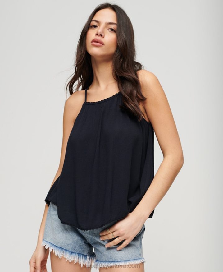 Superdry Halter Beach Cami Top Navy Women