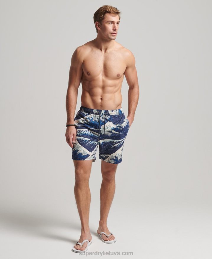 Superdry Hawaiian Recycled Swim Shorts Blue Men