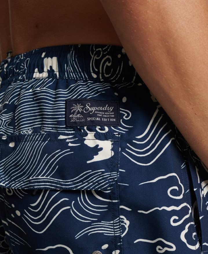 Superdry Hawaiian Recycled Swim Shorts Dark Blue Men