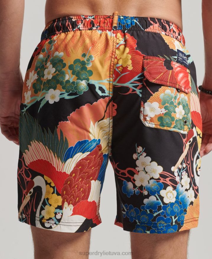 Superdry Hawaiian Recycled Swim Shorts Red Men