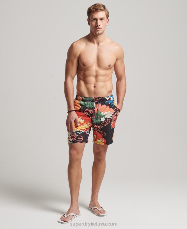 Superdry Hawaiian Recycled Swim Shorts Red Men