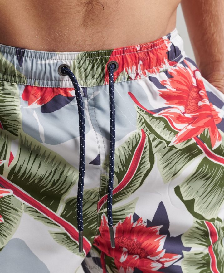 Superdry Hawaiian Recycled Swim Shorts White Men