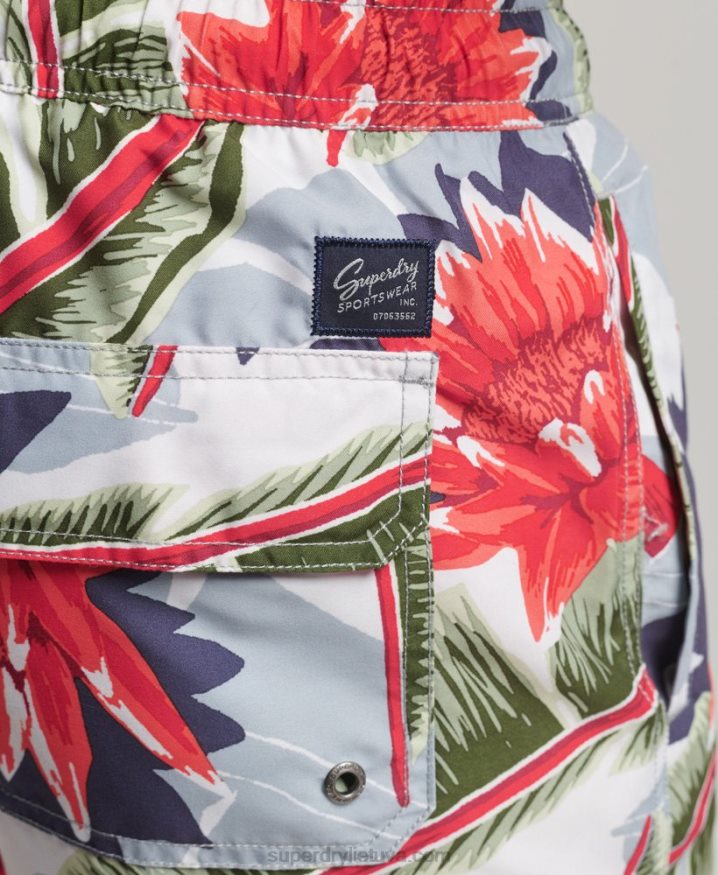 Superdry Hawaiian Recycled Swim Shorts White Men