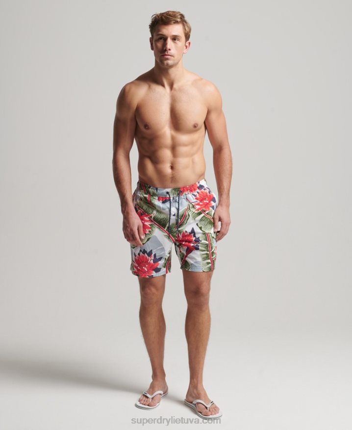 Superdry Hawaiian Recycled Swim Shorts White Men