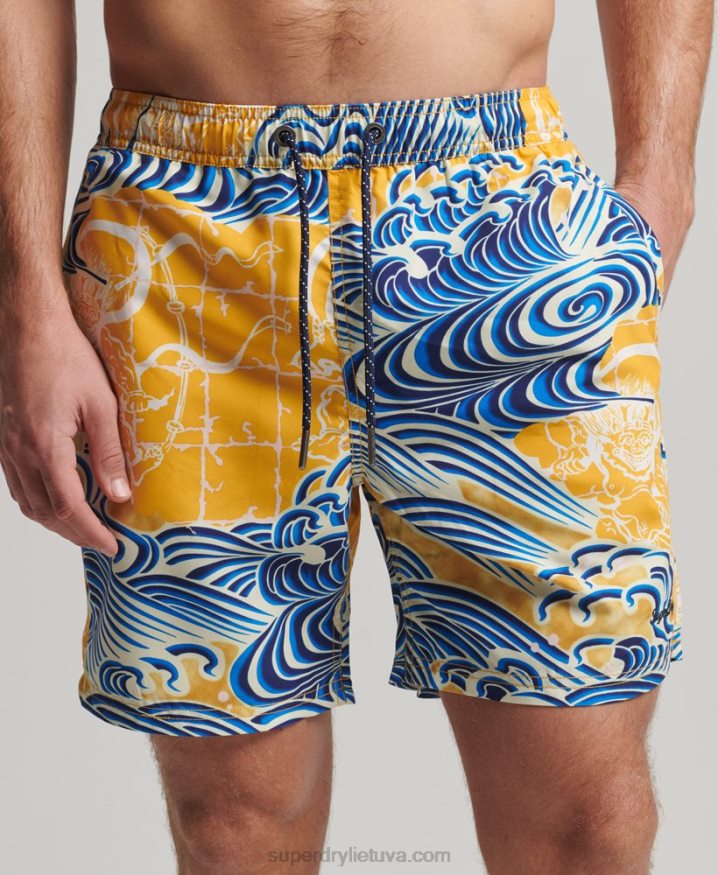 Superdry Hawaiian Recycled Swim Shorts Yellow Men