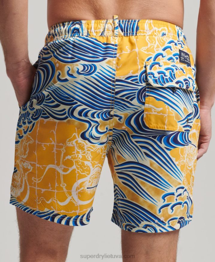 Superdry Hawaiian Recycled Swim Shorts Yellow Men