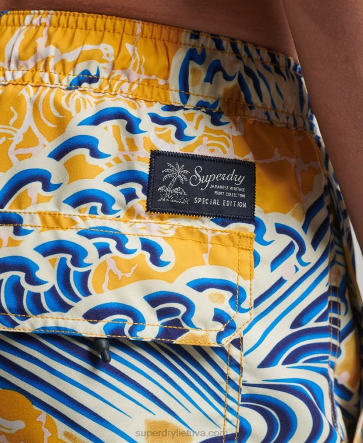 Superdry Hawaiian Recycled Swim Shorts Yellow Men