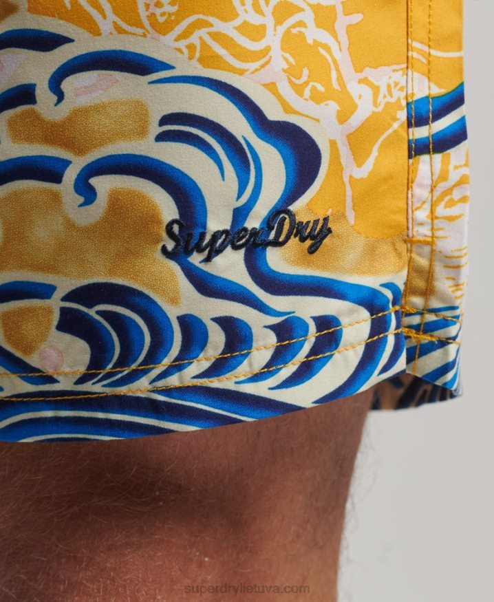 Superdry Hawaiian Recycled Swim Shorts Yellow Men