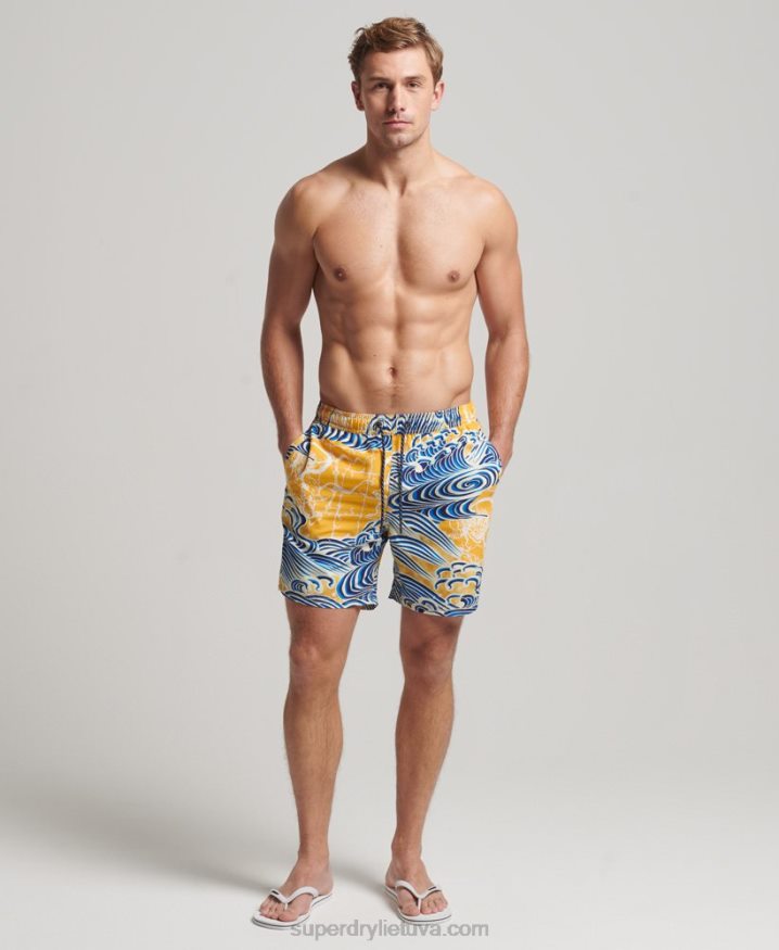 Superdry Hawaiian Recycled Swim Shorts Yellow Men