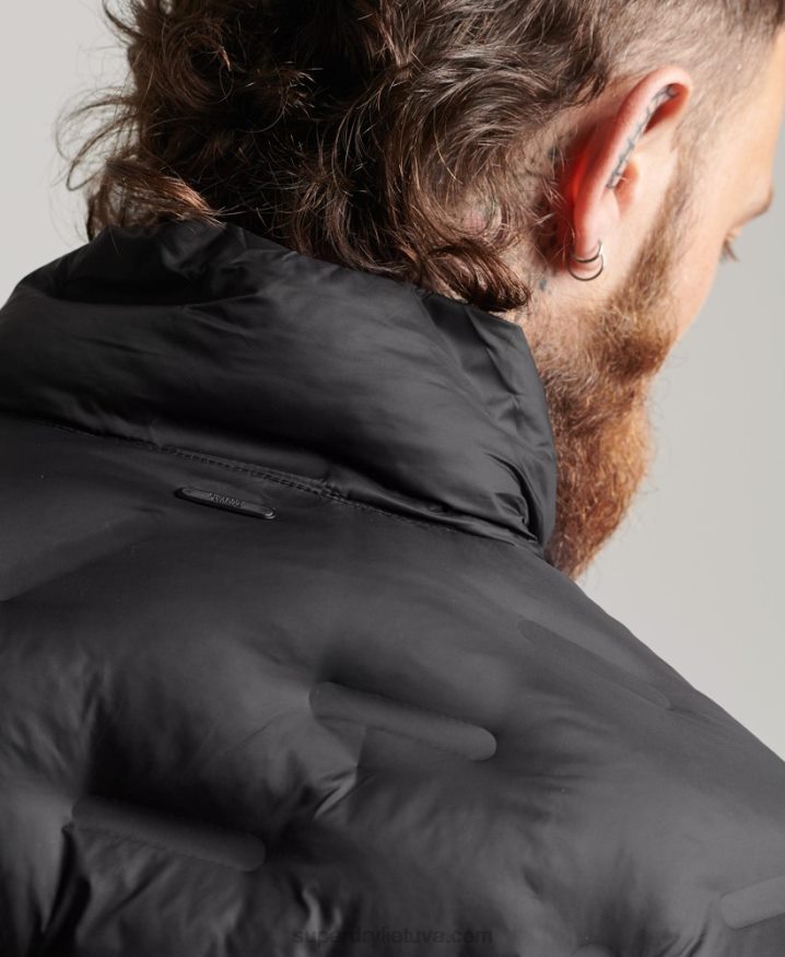 Superdry Heat Seal Quilt Jacket Black Men