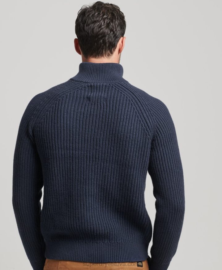 Superdry Henley Jumper Navy Men